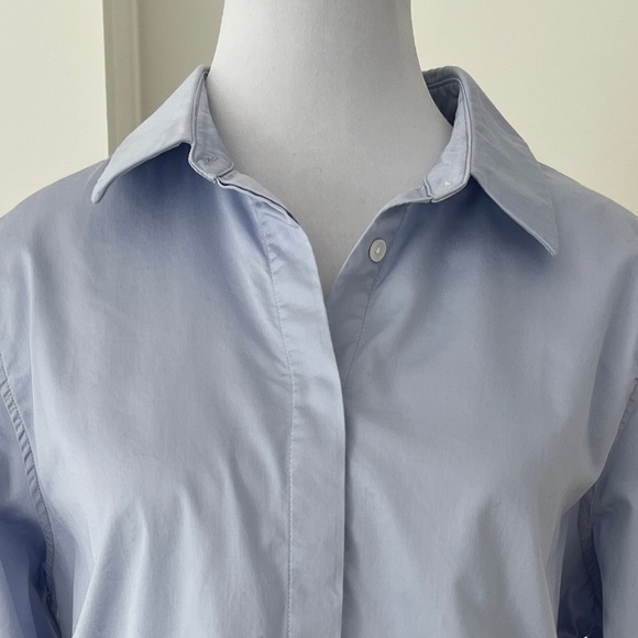 CONTEMPORAINE Organic Cotton Button Front Shirt Office Business Basic Classic - Picture 7 of 17